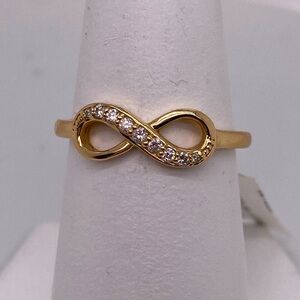 14K Yellow Gold Diamond Infinity Ring